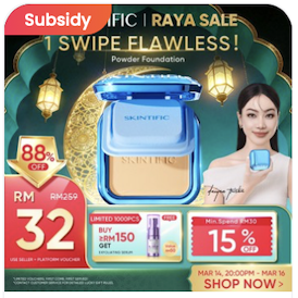 SKINTIFIC Ultra Cover Powder Foundation Full Coverage Oil Control Matte Flawless Face Concealer Makeup
