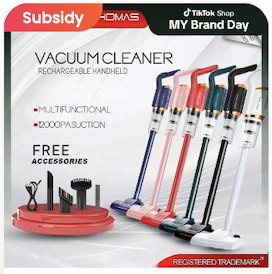 Swiss Thomas White Green Cordless Vaccum Cleaner Portable with Map Pad Rechargeable Wireless Tanpa Wayar