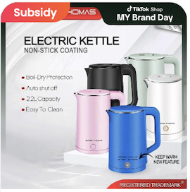 Swiss Thomas Cerek Eletrik Keluli Tahan Karat 304 2.2L - Stainless Steel